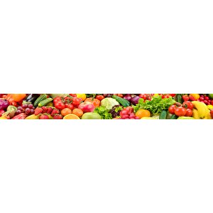 Mutfak Tezgah Arası Folyo Fayans Kaplama Folyosu Taze Meyve Sebze Kolaj 60x200 cm