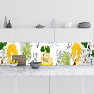 Mutfak Tezgah Arası Folyo Fayans Kaplama Folyosu Meyve Su 60x400 cm