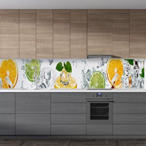 Mutfak Tezgah Arası Folyo Fayans Kaplama Folyosu Meyve Su 60x400 cm