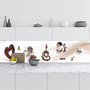Mutfak Tezgah Arası Folyo Fayans Kaplama Folyosu Kahve Mutfak 60x500 cm