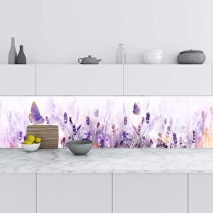 Mutfak Tezgah Arası Folyo Fayans Kaplama Folyosu Lavanta Çiçekler 60x500 cm