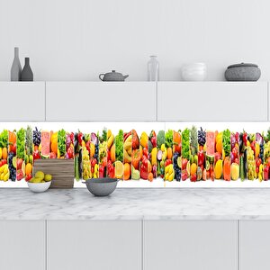 Mutfak Tezgah Arası Folyo Fayans Kaplama Folyosu Sebze Meyve Dikey 60x300 cm
