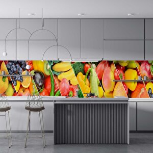Mutfak Tezgah Arası Folyo Fayans Kaplama Folyosu Sebze Meyve Kolaj