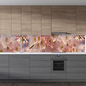 Mutfak Tezgah Arası Folyo Fayans Kaplama Folyosu Açan Çiçekler 60x300 cm