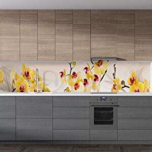 Mutfak Tezgah Arası Folyo Fayans Kaplama Folyosu Sarı Orkide 60x500 cm