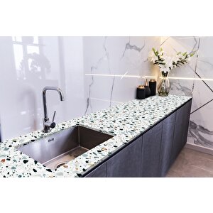 Tezgah Üstü Fayans Kaplama Folyosu Mutfak Tezgahı Kaplama Terrazzo Döşeme 70x200 cm