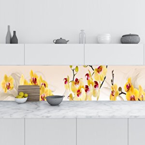 Mutfak Tezgah Arası Folyo Fayans Kaplama Folyosu Sarı Orkide 60x100 cm