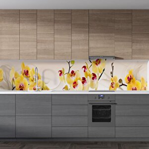 Mutfak Tezgah Arası Folyo Fayans Kaplama Folyosu Sarı Orkide 60x200 cm