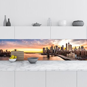 Mutfak Tezgah Arası Folyo Fayans Kaplama Folyosu Brooklyn Köprüsü 60x500 cm