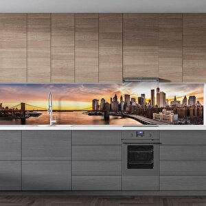 Mutfak Tezgah Arası Folyo Fayans Kaplama Folyosu Brooklyn Köprüsü 60x300 cm
