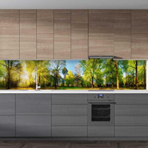 Mutfak Tezgah Arası Folyo Fayans Kaplama Folyosu Bahar Manzarası 60x300 cm