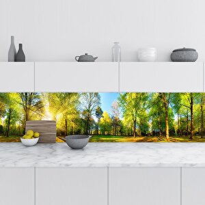 Mutfak Tezgah Arası Folyo Fayans Kaplama Folyosu Bahar Manzarası 60x200 cm
