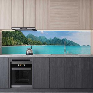 Mutfak Tezgah Arası Folyo Fayans Kaplama Folyosu Tayland Adası 60x300 cm