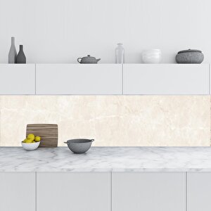 Mutfak Tezgah Arası Folyo Fayans Kaplama Folyosu Fildişi Mermer Doku 60x200 cm