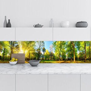 Mutfak Tezgah Arası Folyo Fayans Kaplama Folyosu Bahar Manzarası 60x100 cm