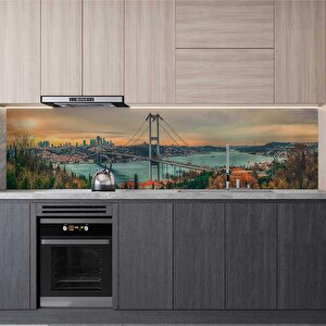 Mutfak Tezgah Arası Folyo Fayans Kaplama Folyosu Istanbul Köprü 60x400 cm 