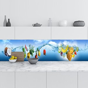 Mutfak Tezgah Arası Folyo Fayans Kaplama Folyosu Sebze Meyve Su 60x400 cm 