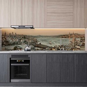 Mutfak Tezgah Arası Folyo Fayans Kaplama Folyosu Panoramik Istanbul 60x300 cm