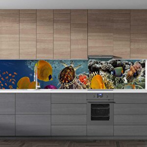 Mutfak Tezgah Arası Folyo Fayans Kaplama Folyosu Kızıldeniz 60x400 cm 