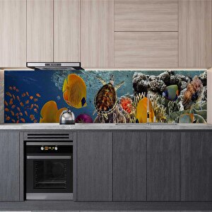 Mutfak Tezgah Arası Folyo Fayans Kaplama Folyosu Kızıldeniz 60x400 cm 