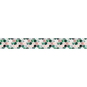 Mutfak Tezgah Arası Folyo Fayans Kaplama Folyosu Altıgen Çiçek 60x500 cm