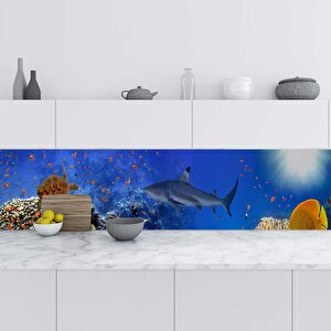 Mutfak Tezgah Arası Folyo Fayans Kaplama Folyosu Kızıldeniz Mısır 60x400 cm 