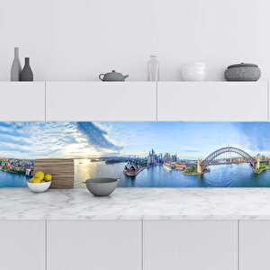 Mutfak Tezgah Arası Folyo Fayans Kaplama Folyosu Sidney Liman 60x200 cm