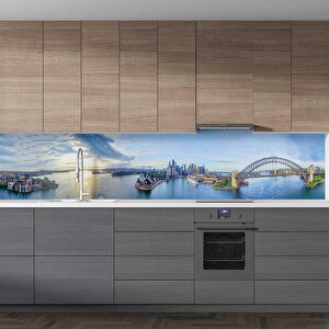 Mutfak Tezgah Arası Folyo Fayans Kaplama Folyosu Sidney Liman 60x200 cm