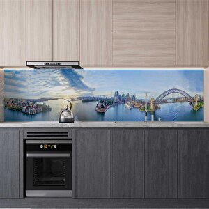Mutfak Tezgah Arası Folyo Fayans Kaplama Folyosu Sidney Liman 60x500 cm