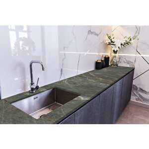 Tezgah Üstü Fayans Kaplama Folyosu Mutfak Tezgahı Kaplama Natural Black Marble 70x100 cm