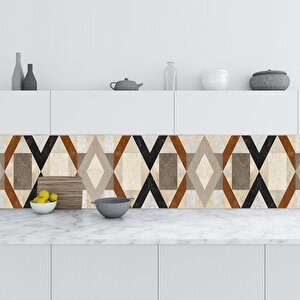 Mutfak Tezgah Arası Folyo Fayans Kaplama Folyosu Geometrik Dekorasyon 60x300 cm