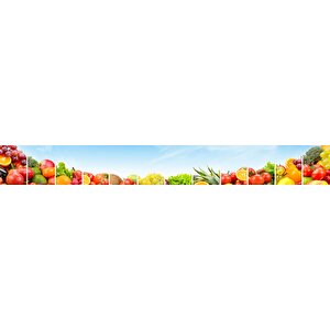 Mutfak Tezgah Arası Folyo Fayans Kaplama Folyosu Sebze Meyve Blue Sky 60x400 cm 