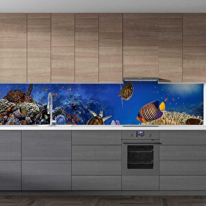 Mutfak Tezgah Arası Folyo Fayans Kaplama Folyosu Sualtı 60x500 cm