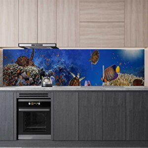 Mutfak Tezgah Arası Folyo Fayans Kaplama Folyosu Sualtı 60x500 cm