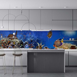 Mutfak Tezgah Arası Folyo Fayans Kaplama Folyosu Sualtı