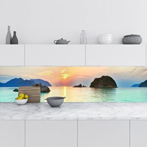 Mutfak Tezgah Arası Folyo Fayans Kaplama Folyosu Condao Vietnam 60x100 cm