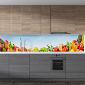 Mutfak Tezgah Arası Folyo Fayans Kaplama Folyosu Sebze Meyve Blue Sky 60x200 cm