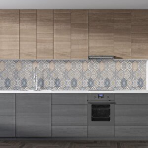 Mutfak Tezgah Arası Folyo Fayans Kaplama Folyosu Türk Osmanlı Motif 60x300 cm