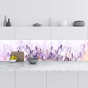 Mutfak Tezgah Arası Folyo Fayans Kaplama Folyosu Lavanta Çiçek 60x200 cm