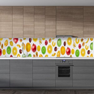 Mutfak Tezgah Arası Folyo Fayans Kaplama Folyosu Meyve Kolaj 60x100 cm