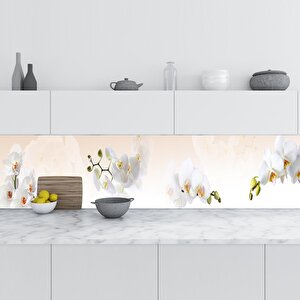 Mutfak Tezgah Arası Folyo Fayans Kaplama Folyosu Beyaz Orkide 60x200 cm