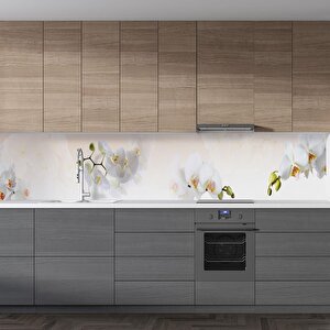 Mutfak Tezgah Arası Folyo Fayans Kaplama Folyosu Beyaz Orkide 60x200 cm