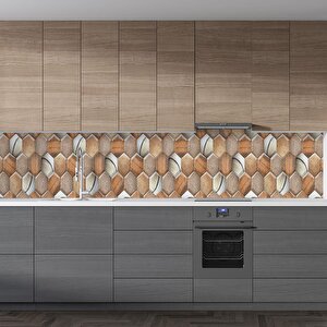 Mutfak Tezgah Arası Folyo Fayans Kaplama Folyosu Rustik Duvar Seramik Karo 60x400 cm 