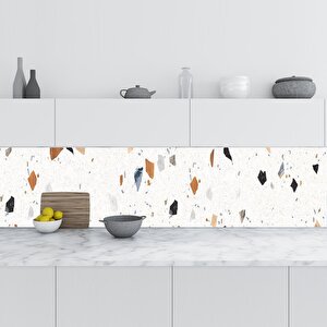 Mutfak Tezgah Arası Folyo Fayans Kaplama Folyosu Terrazzo Stone 60x300 cm