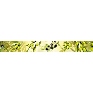 Mutfak Tezgah Arası Folyo Fayans Kaplama Folyosu Zeytin Dalı 60x500 cm