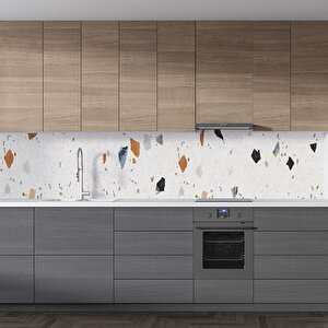 Mutfak Tezgah Arası Folyo Fayans Kaplama Folyosu Terrazzo Stone 60x400 cm 