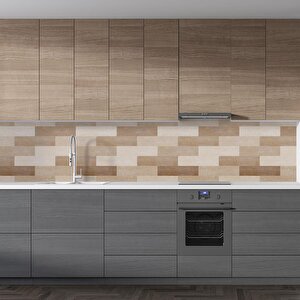 Mutfak Tezgah Arası Folyo Fayans Kaplama Folyosu Ahşap Panel 60x100 cm