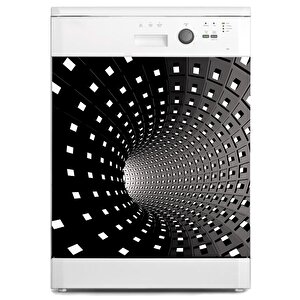 Bulaşık Makinesi Sticker Kaplama Beyaz Eşya Kaplama 3d Tünel Kareler