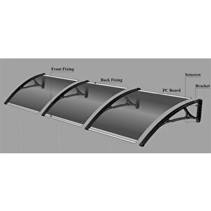 Kapı Üstü Pratik Sundurma 600 X 100 Cm Gri