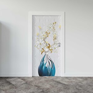 Kapı Giydirme Kapı Sticker Folyosu 3d Çiçek Ve Kelebek